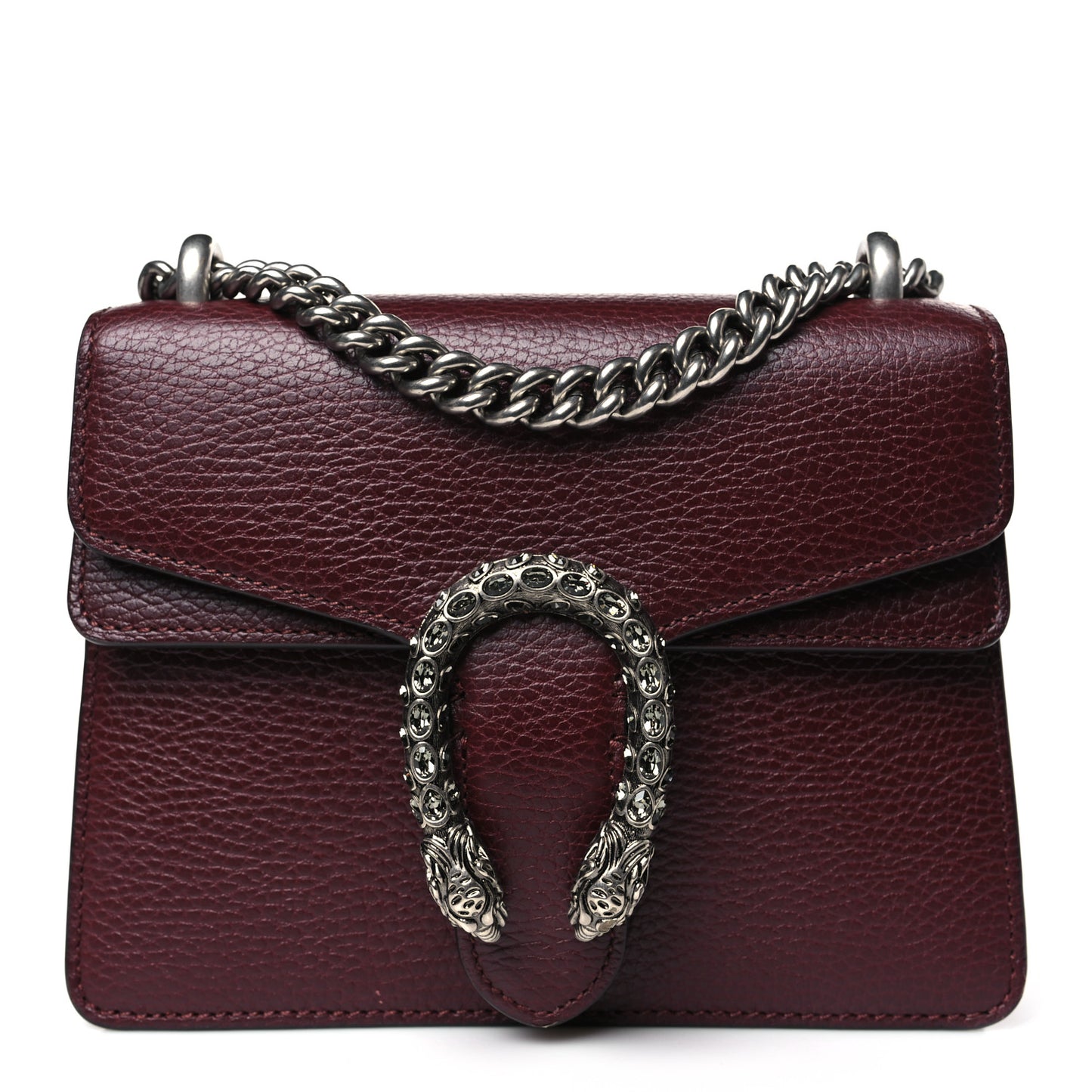 Dollar Calfskin Crystal Mini Dionysus Shoulder Bag Vintage Bordeaux