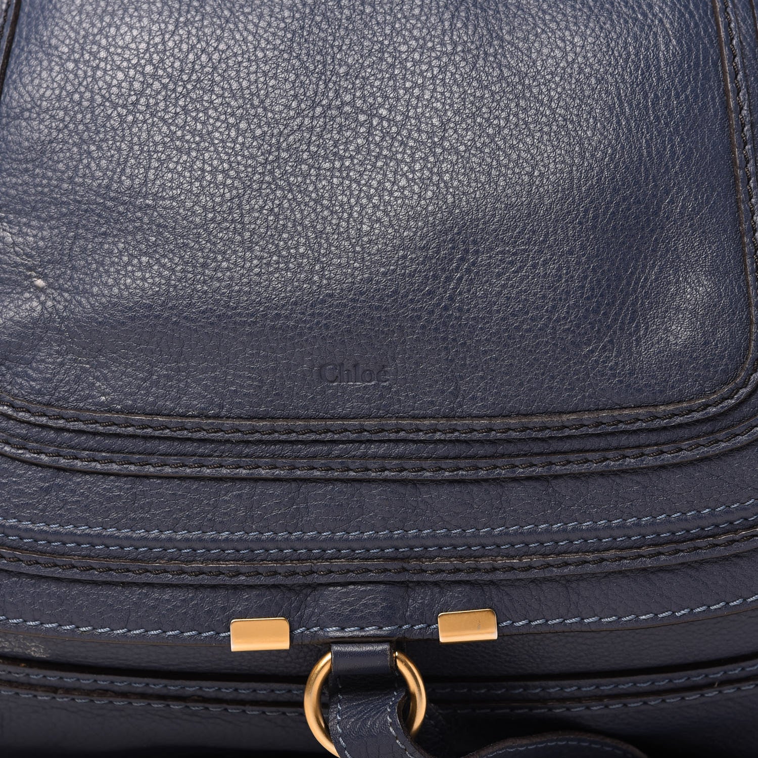 Chloe Calfskin Large Marcie Satchel Royal Navy 10 of 11