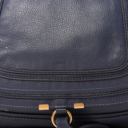 Chloe Calfskin Large Marcie Satchel Royal Navy 10 of 11