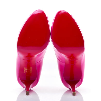 Christian Louboutin Patent Yolanda 100 Pumps 38.5 Hot Pink 5 of 12