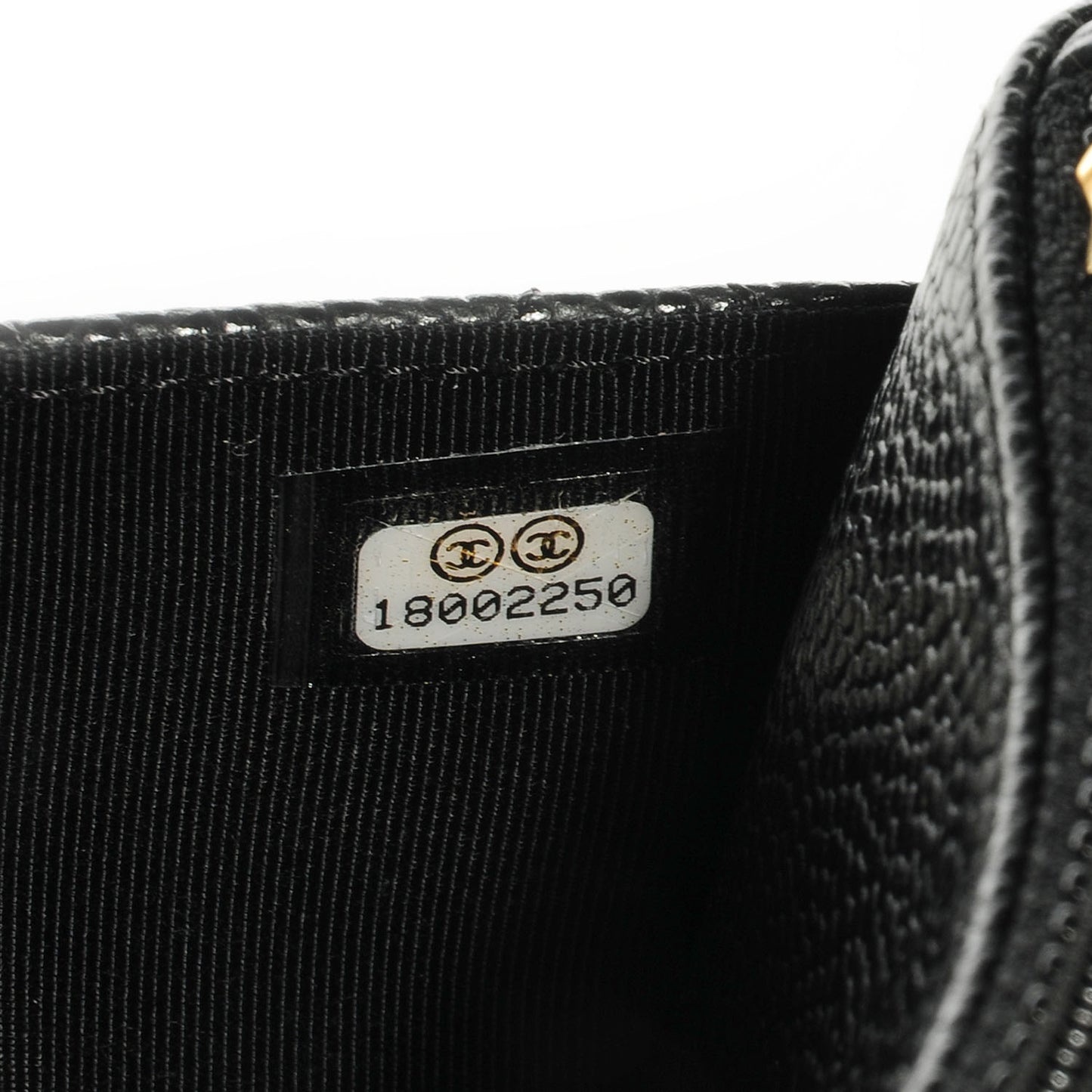 Caviar Quilted Wallet on Chain Black