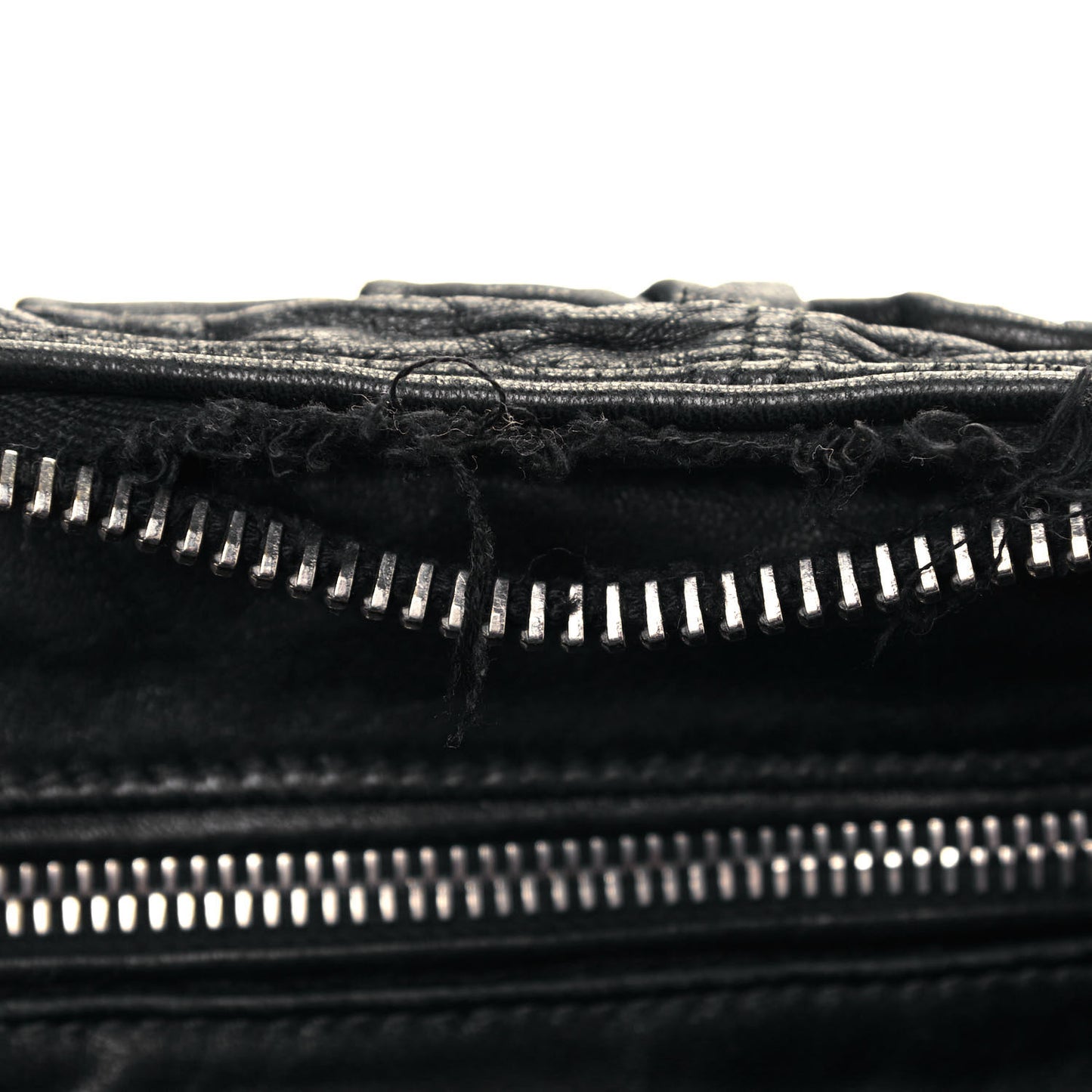 Nappa Gaufre Shopping Satchel Black