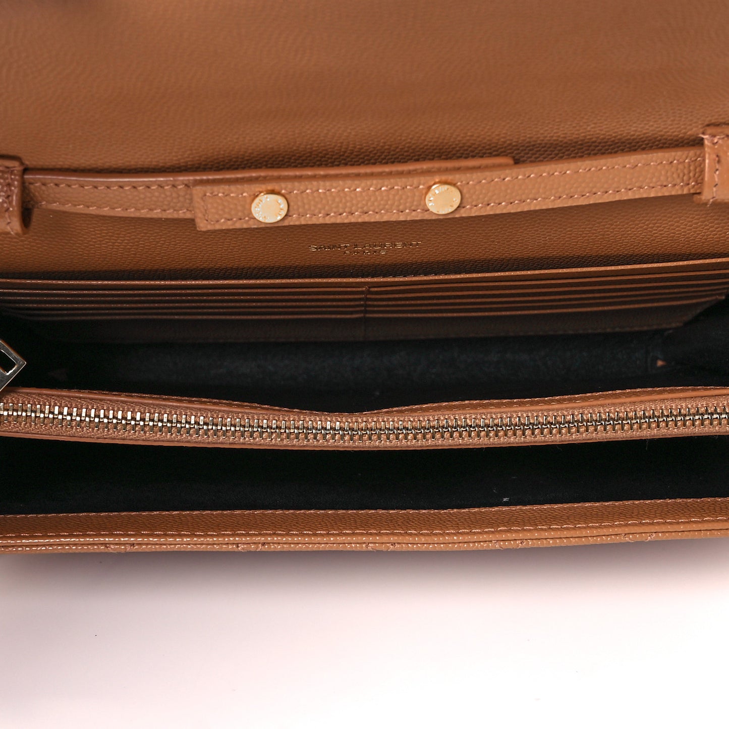 Grain De Poudre Mixed Matelasse Triquilt Monogram Chain Wallet Dune