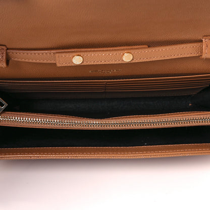 Saint Laurent Grain De Poudre Mixed Matelasse Triquilt Monogram Chain Wallet Dune 4 of 8