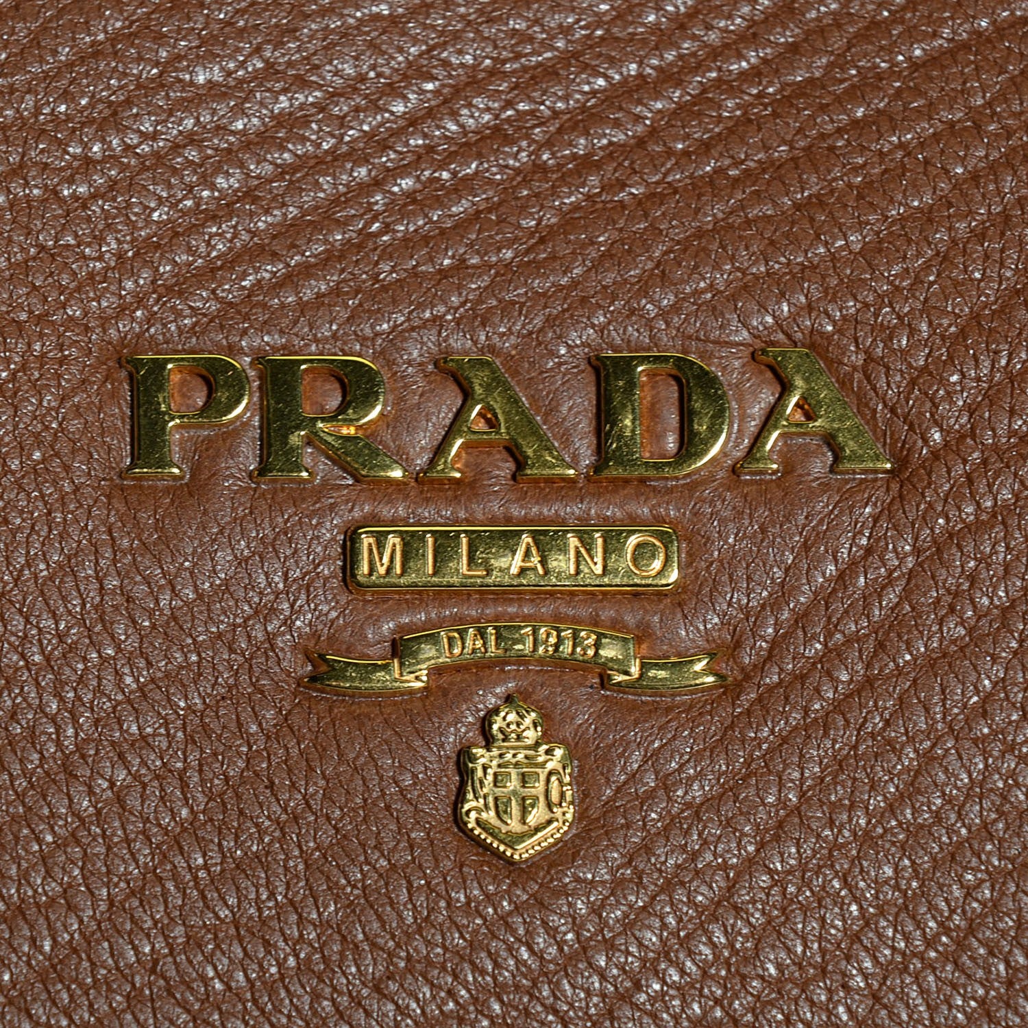 Prada Cervo Double Handle Tote Brown 10 of 10
