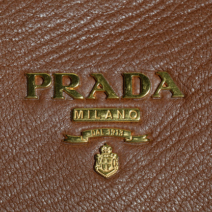 Prada Cervo Double Handle Tote Brown 10 of 10
