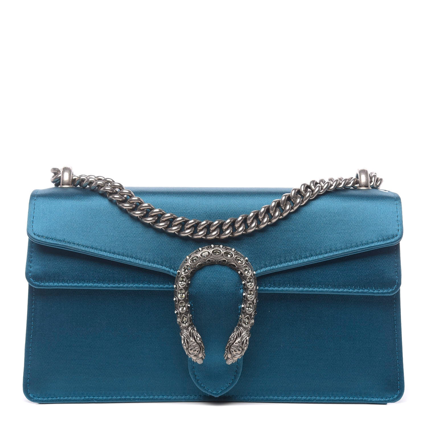 Gucci Satin Silk Crystal Small Dionysus Shoulder Bag Turchese Black Diamond 1 of 14