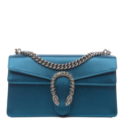 Gucci Satin Silk Crystal Small Dionysus Shoulder Bag Turchese Black Diamond 1 of 14