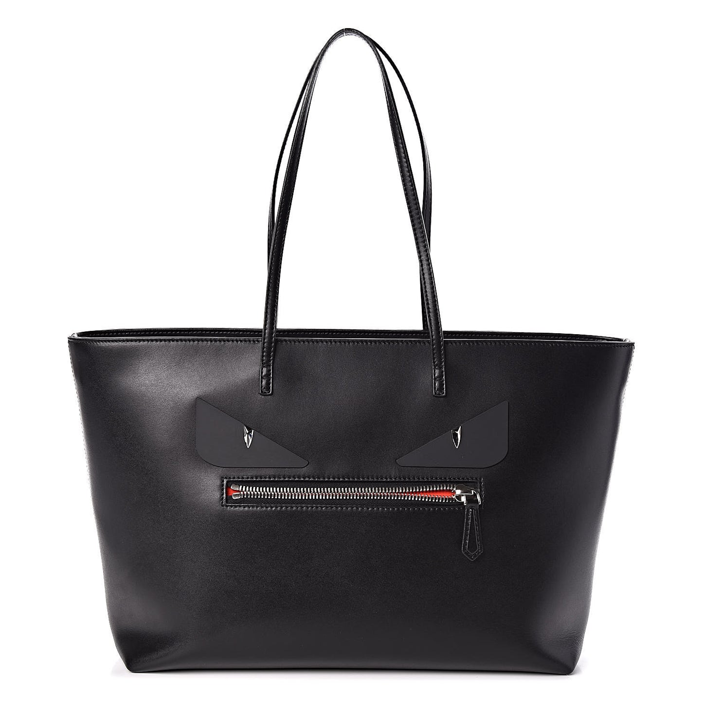 Vitello Liberty Lucido Metal Monster Eyes Medium Roll Tote Black