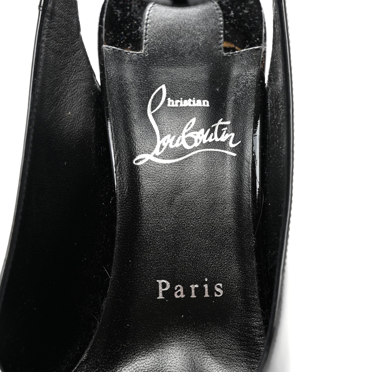 Christian Louboutin Patent Calfskin Condora Sling 100 Pumps 39.5 Black 6 of 10