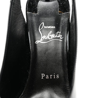 Christian Louboutin Patent Calfskin Condora Sling 100 Pumps 39.5 Black 6 of 10