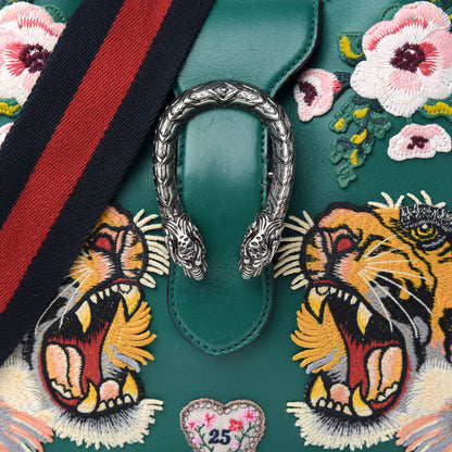 Gucci Calfskin Web Embroidered Small Dionysus Hobo Emerald Green 9 of 10