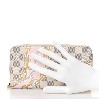 Louis Vuitton Damier Azur Nautical Zippy Wallet Gold 2 of 9