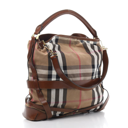 Burberry House Check Bridle Calfskin Medium Gosford Hobo Dark Tan 3 of 14