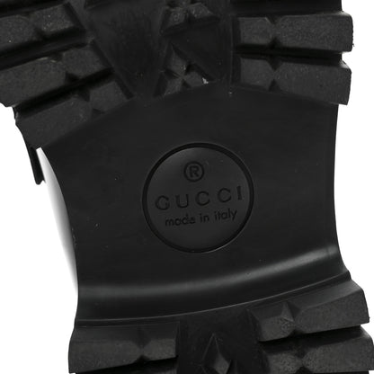 Gucci Cordovan Lux Womens Jeanne Platform Lug Sole 30/45mm Loafers 37.5 Black 7 of 10