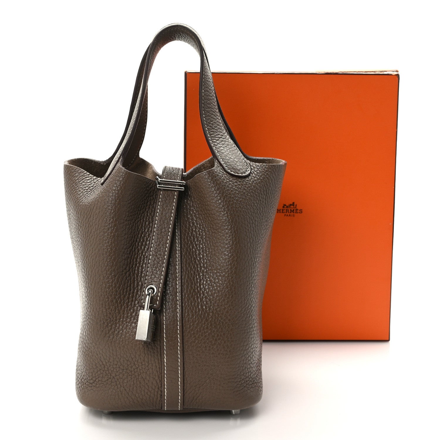 Hermes Taurillon Clemence Picotin Lock 18 PM Etoupe 12 of 12