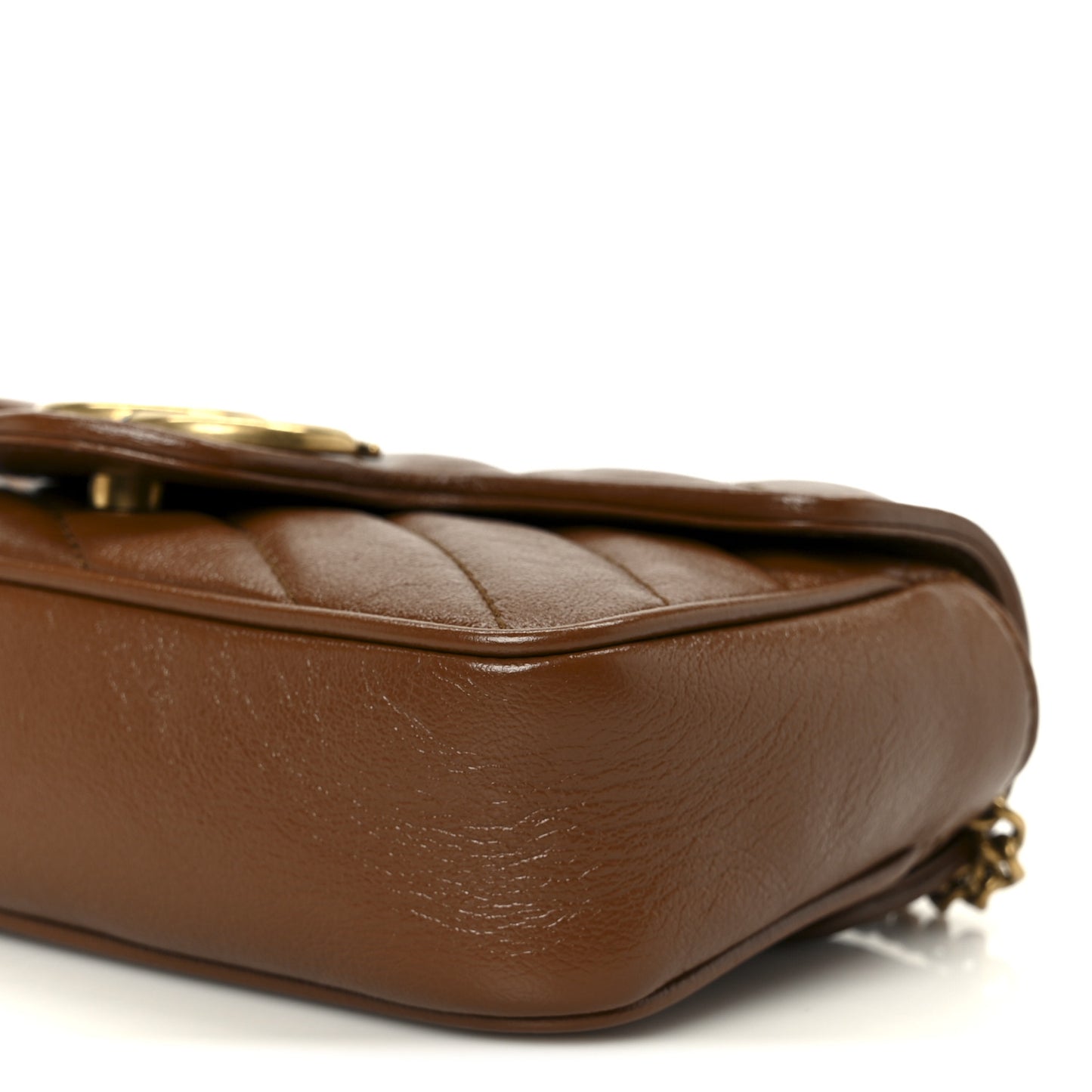 Azalea Calfskin Matelasse Diagonal Super Mini GG Marmont Shoulder Bag Cuir