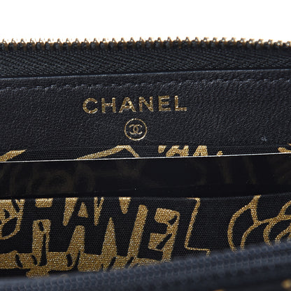 Chanel Lambskin Quilted Small Zip Around Wallet Black 6 of 6
