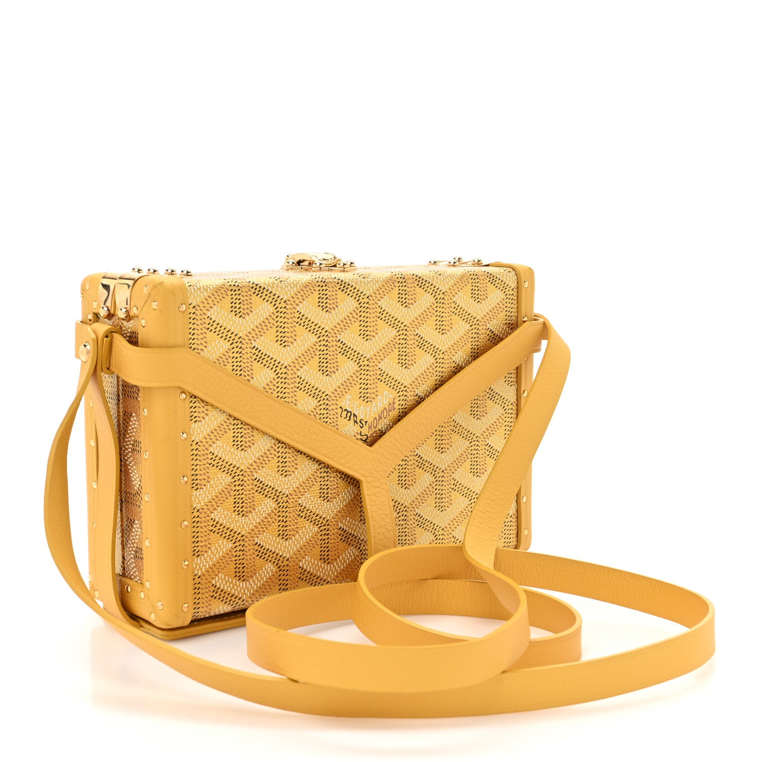 Goyard Goyardine Precious Metals Minaudiere Trunk Bag Gold 3 of 14