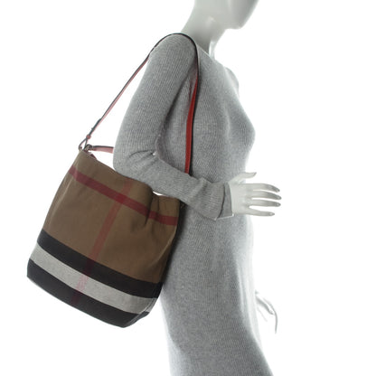 Burberry Canvas Mega Check Medium Susanna Hobo Cadmium Red 2 of 8