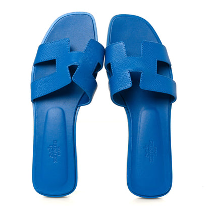Hermes Epsom Oran Sandals 40 Bleu Bleuet 2 of 9