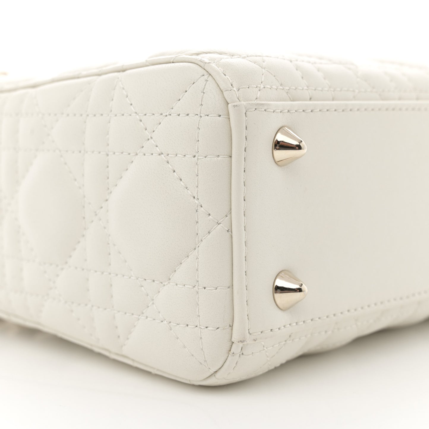 Lambskin Cannage Small My ABCDior Lady Dior White