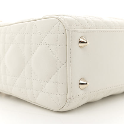 Christian Dior Lambskin Cannage Small My ABCDior Lady Dior White 9 of 14