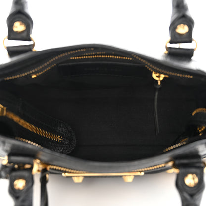 Balenciaga Chevre Gold Metallic Edge Hardware Mini City Black 5 of 11