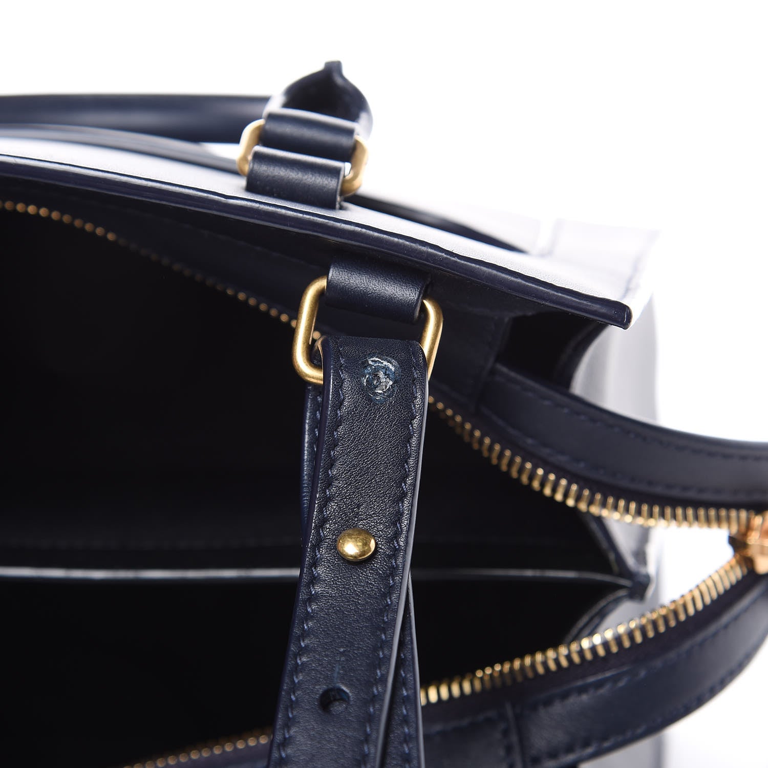 Saint Laurent Smooth Calfskin Small East Side Tote Midnight Blue 8 of 14