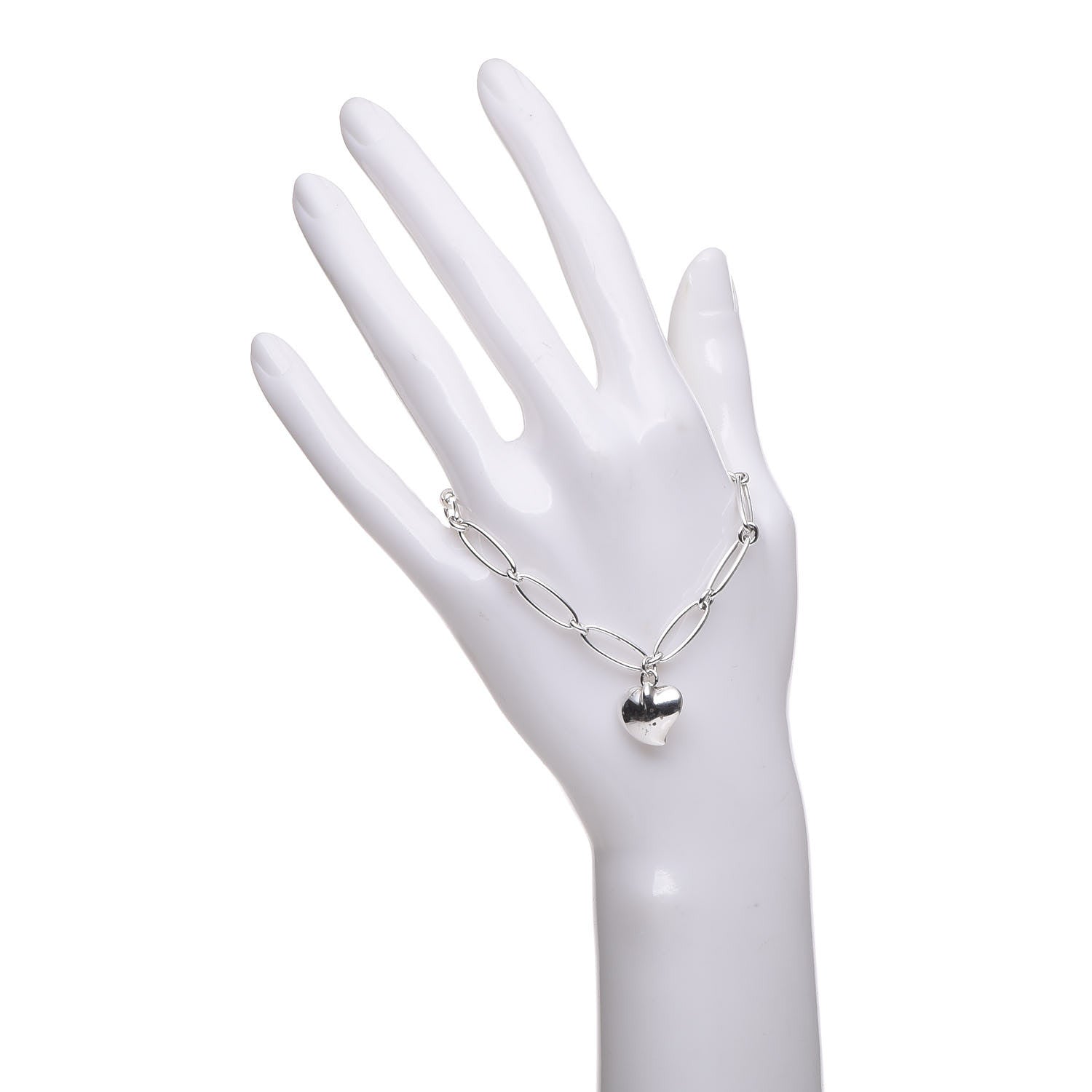 Tiffany Sterling Silver Elsa Peretti Full Heart Bracelet 2 of 7