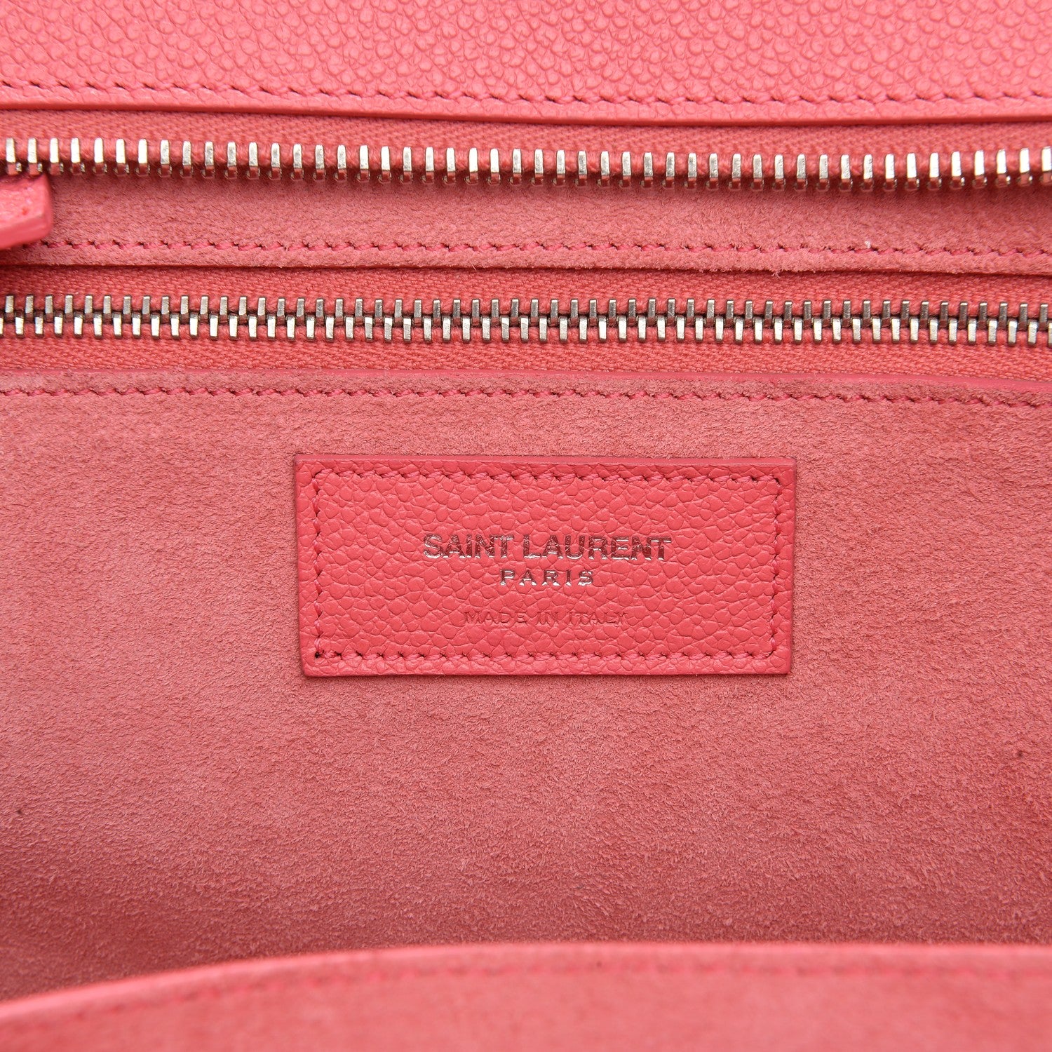 Saint Laurent Grained Calfskin Small Cabas Rive Gauche Rose Clair 6 of 6