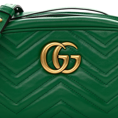 Gucci Calfskin Matelasse Small GG Marmont Chain Shoulder Bag Emerald Green 8 of 10