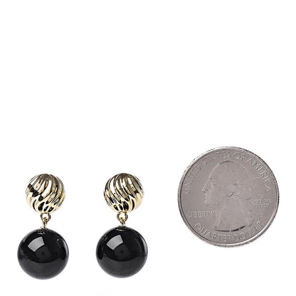 David Yurman 18K Yellow Gold Onyx Sculpted Earrings 2 of 4
