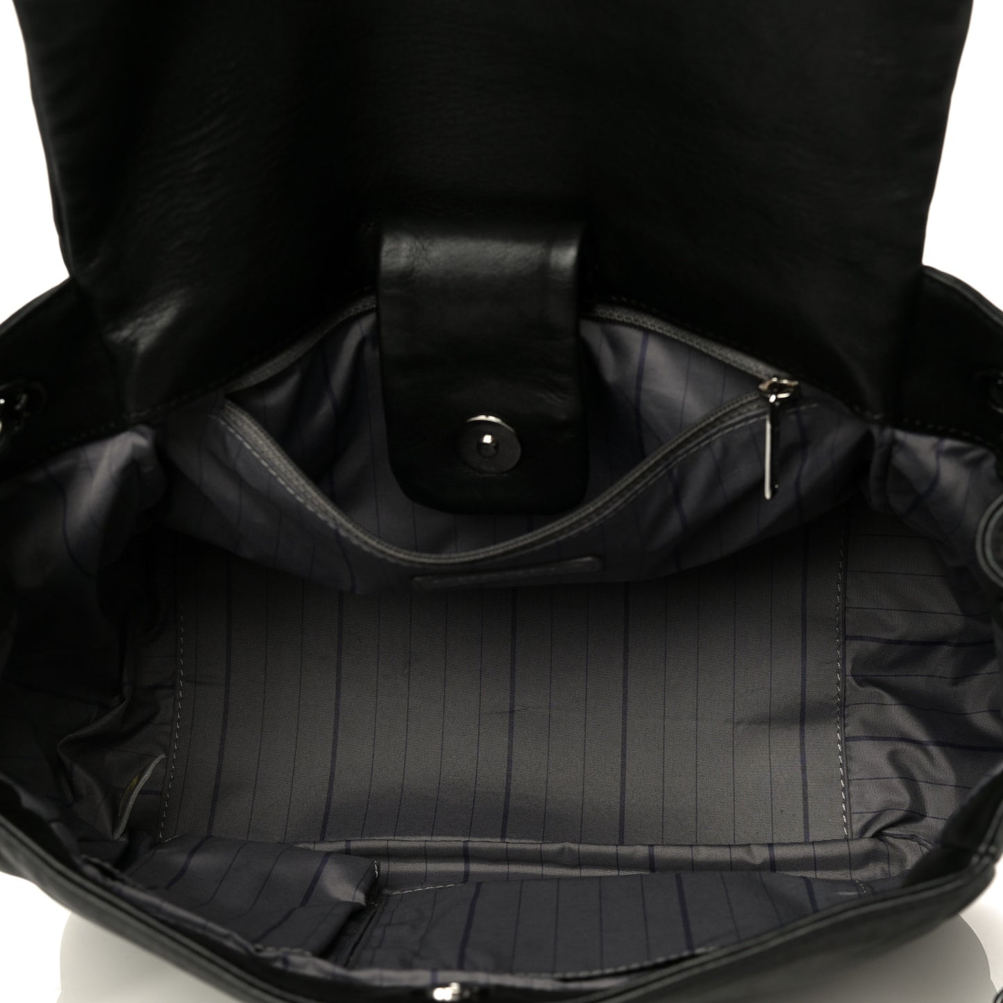 Lambskin Studded Accordion CC Flap Black