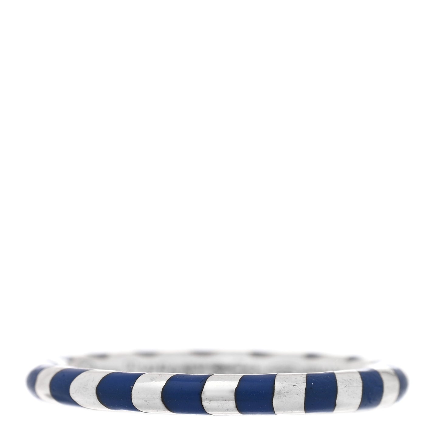 Sterling Silver Enamel Candy Cane Ring 50 5.5 Blue