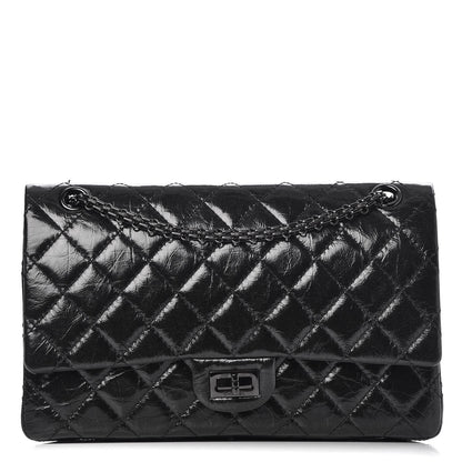 Chanel Glazed Calfskin Quilted 2.55 Reissue 226 Flap So Black 1 of 8