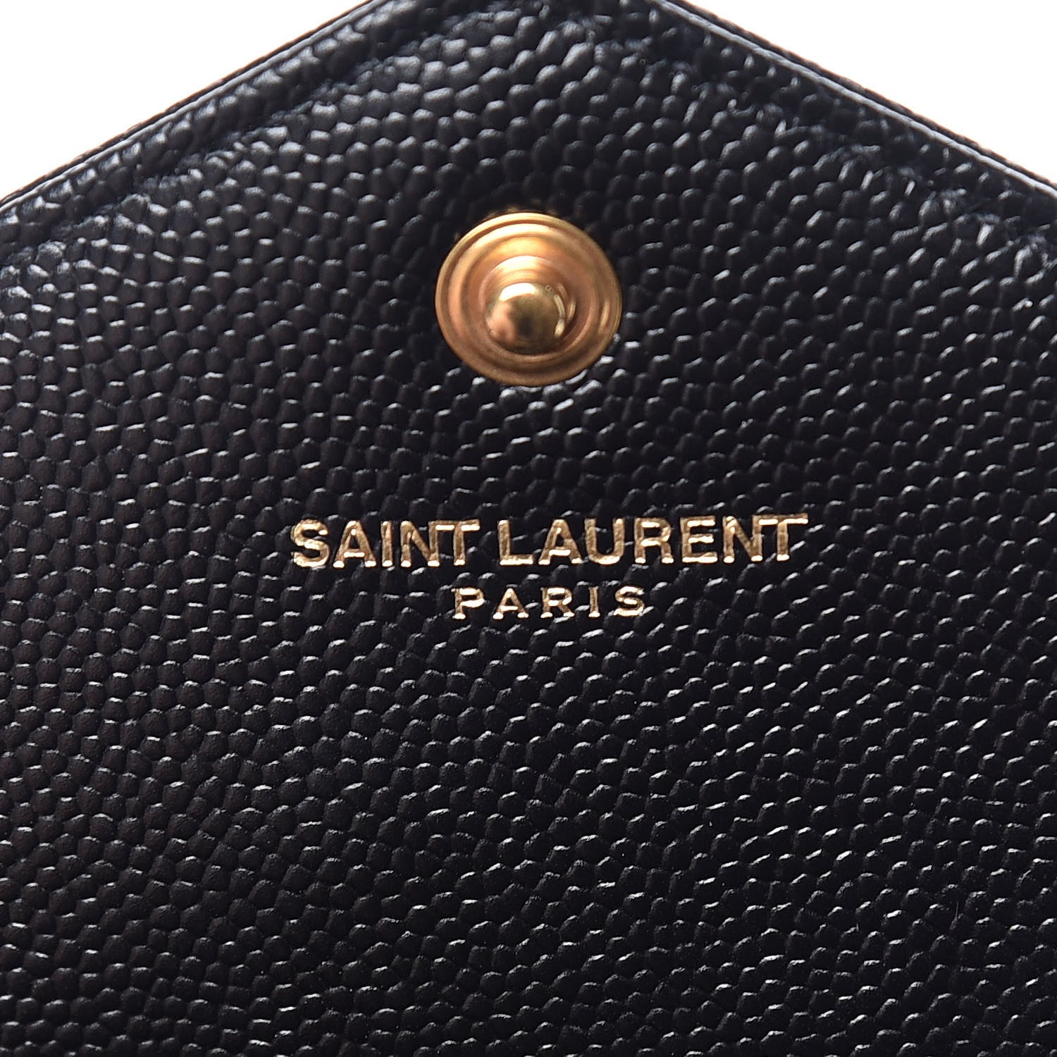Saint Laurent Grain De Poudre Matelasse Chevron Monogram Chain Wallet Black 9 of 10