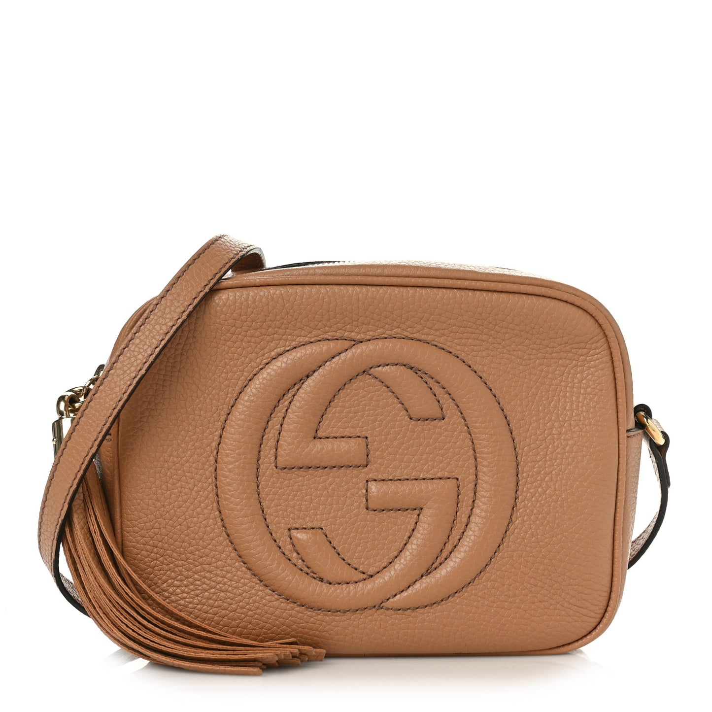 Pebbled Calfskin Small Soho Disco Bag Camelia
