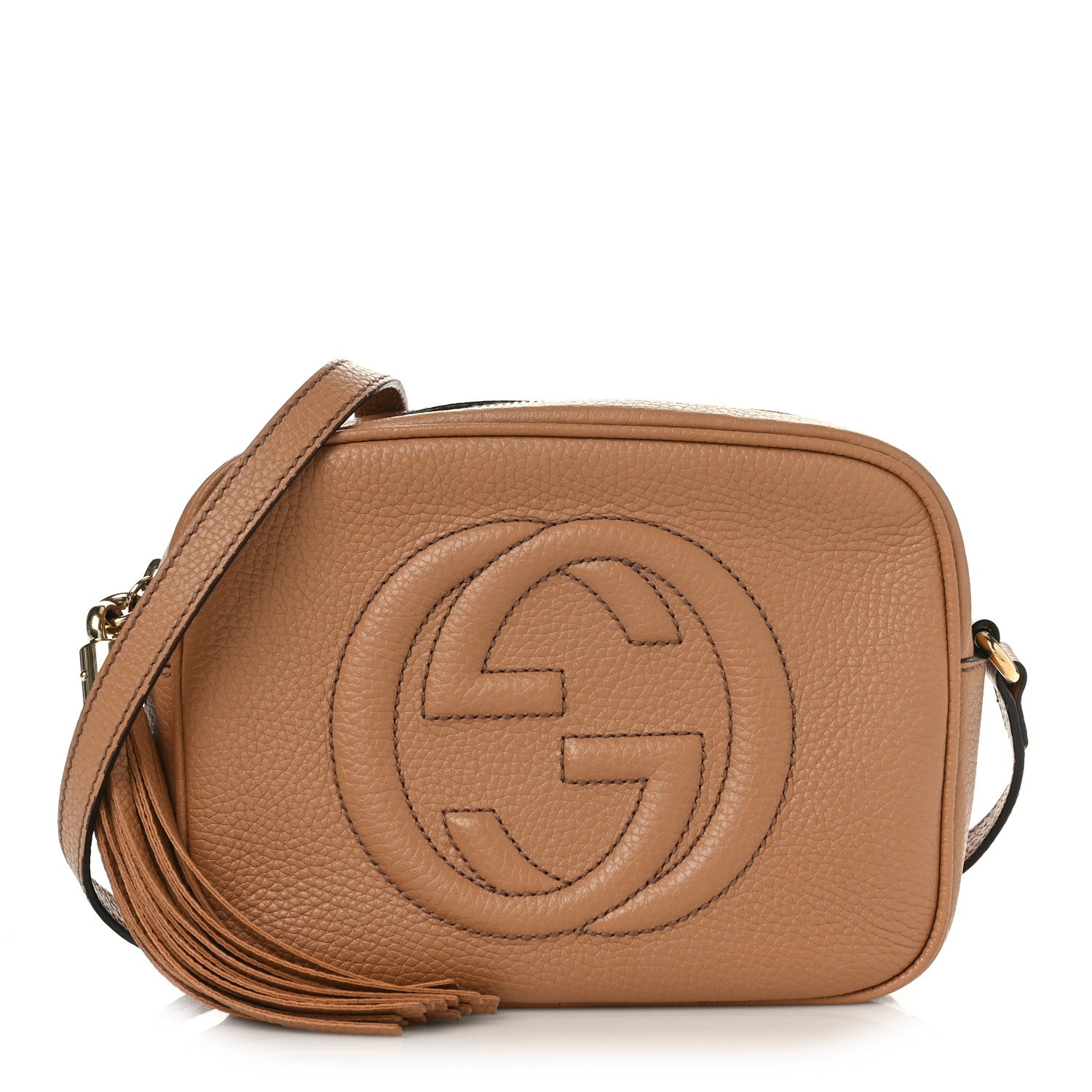 Gucci Pebbled Calfskin Small Soho Disco Bag Camelia 1 of 9