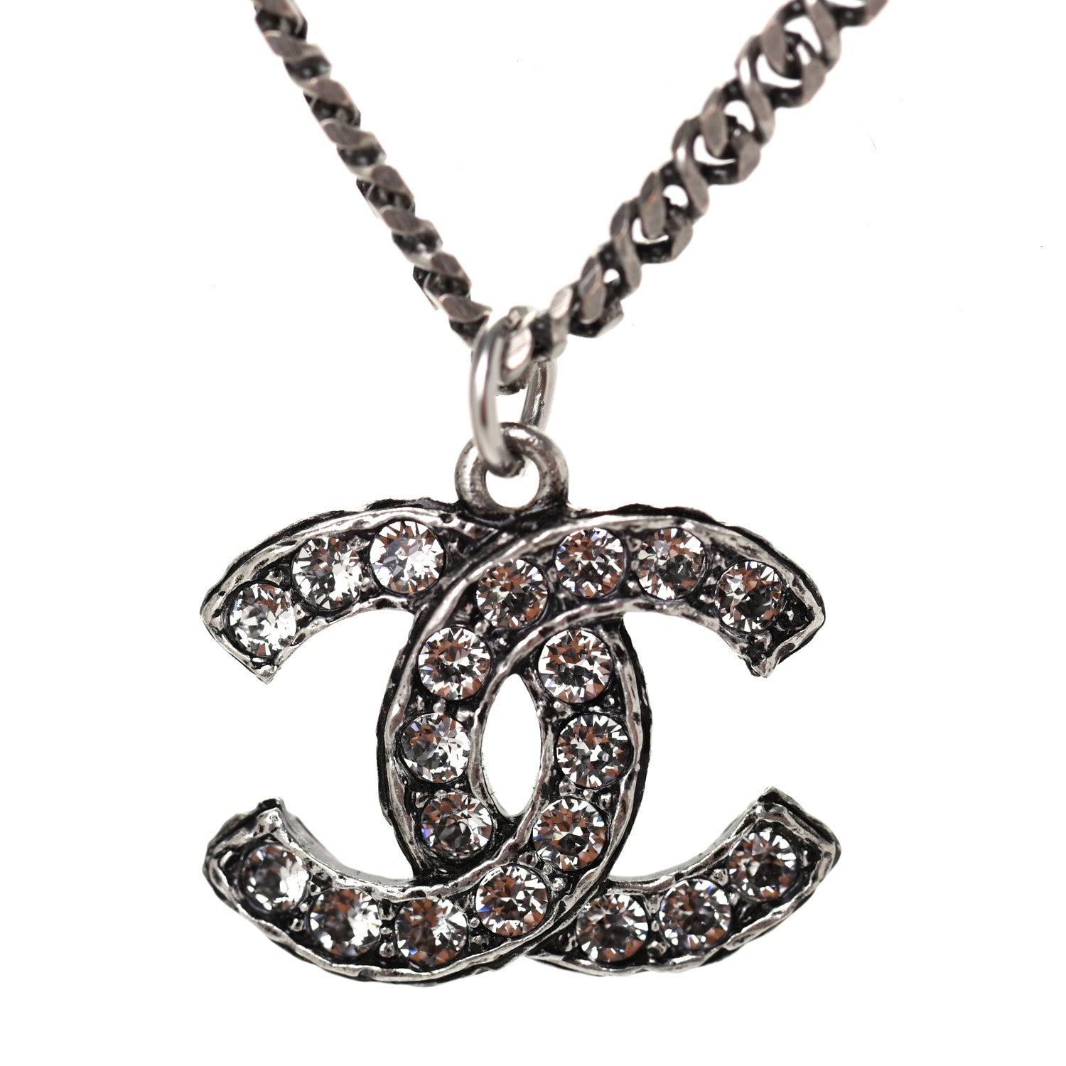 Chanel Crystal CC Necklace Ruthenium 3 of 4