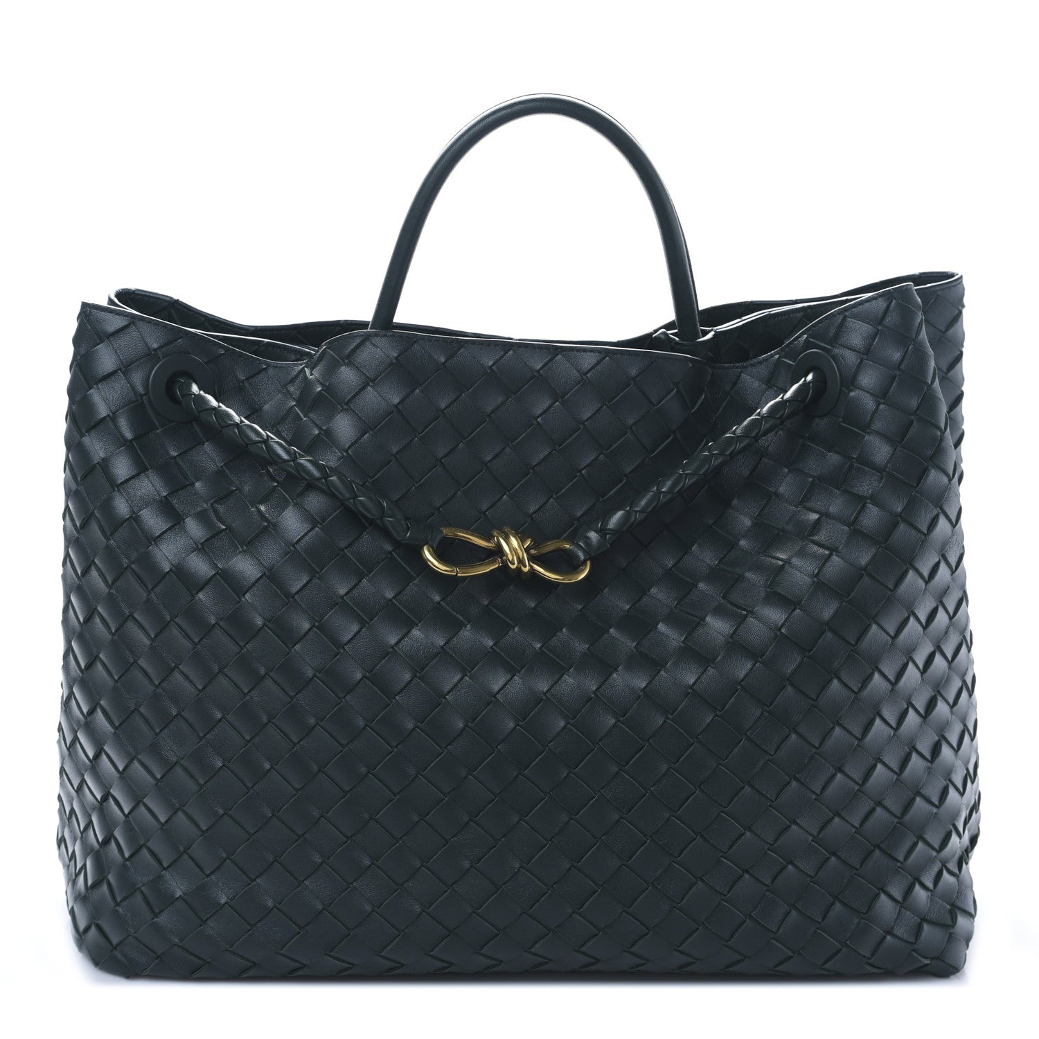 Bottega Veneta Nappa Intrecciato Large Andiamo Shoulder Bag Emerald Green 1 of 8
