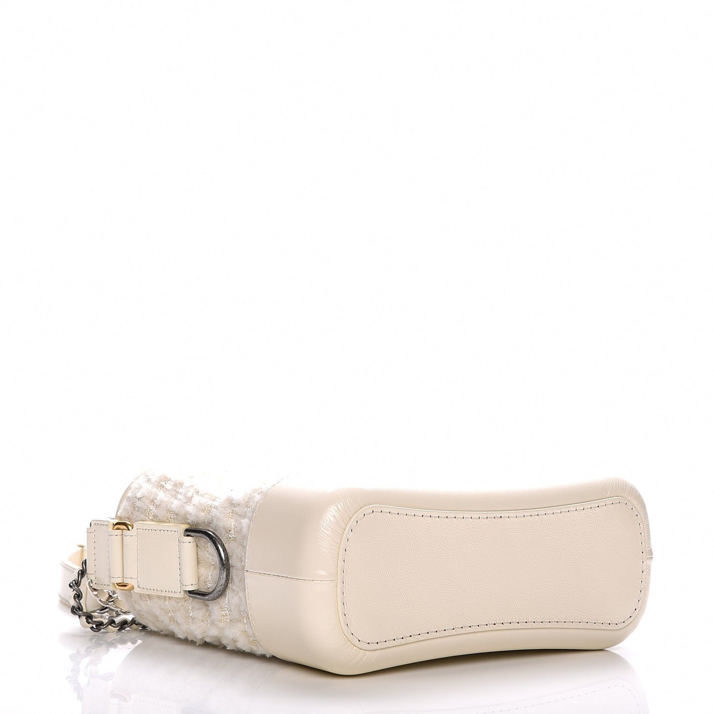 Tweed Calfskin Quilted Small Gabrielle Hobo Ivory