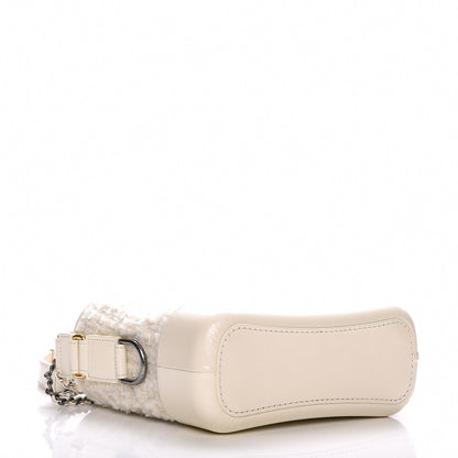 Chanel Tweed Calfskin Quilted Small Gabrielle Hobo Ivory 4 of 9