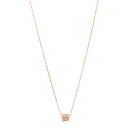 Bulgari 18K Rose Gold Diamond Small B.Zero1 Pave Pendant Necklace 1 of 4