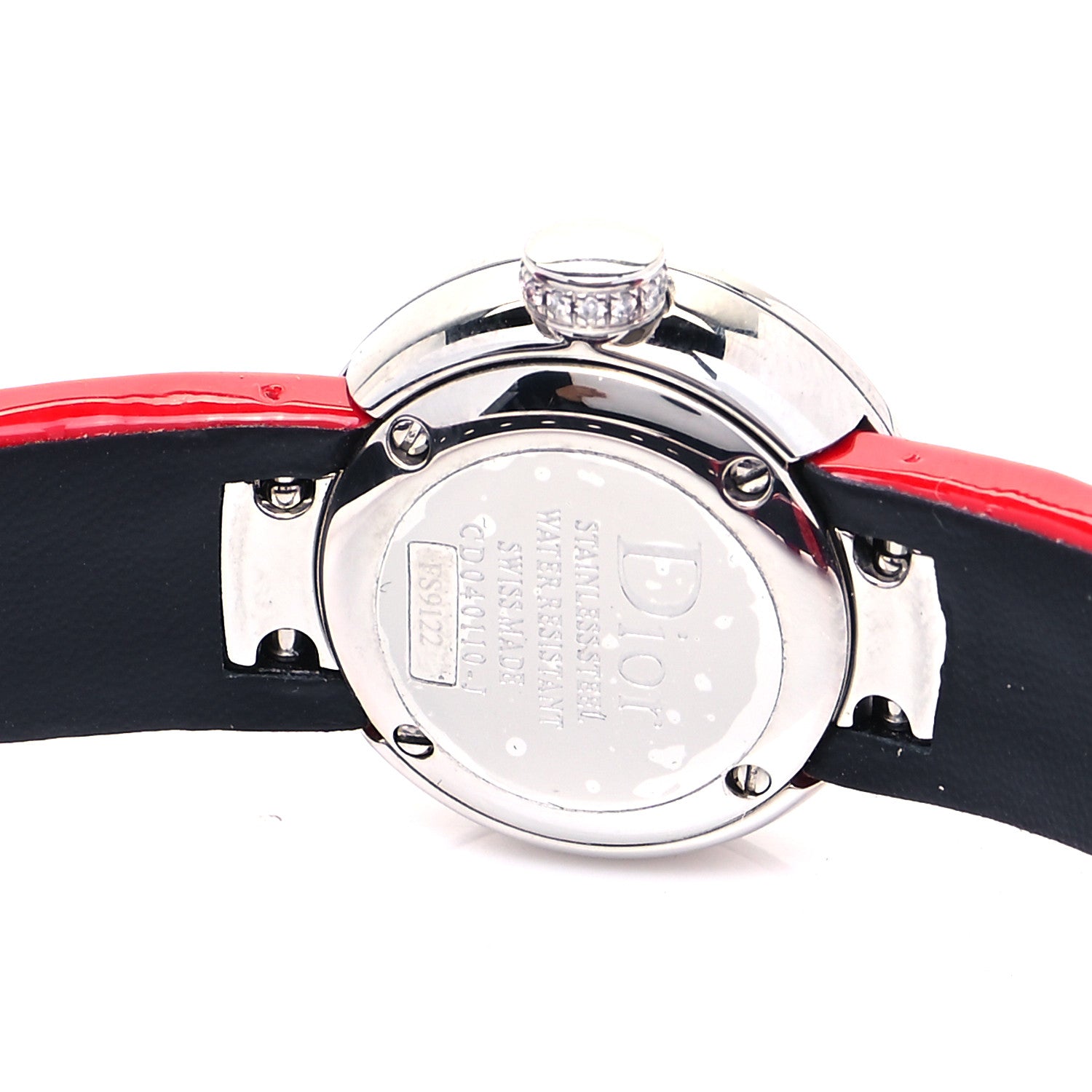 Christian Dior Stainless Steel Patent Diamond Bezel 19mm La D De Dior Quartz Watch Black 4 of 5