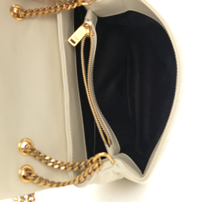 Saint Laurent Calfskin Y Quilted Monogram Small Loulou Chain Satchel Crema Soft 5 of 11