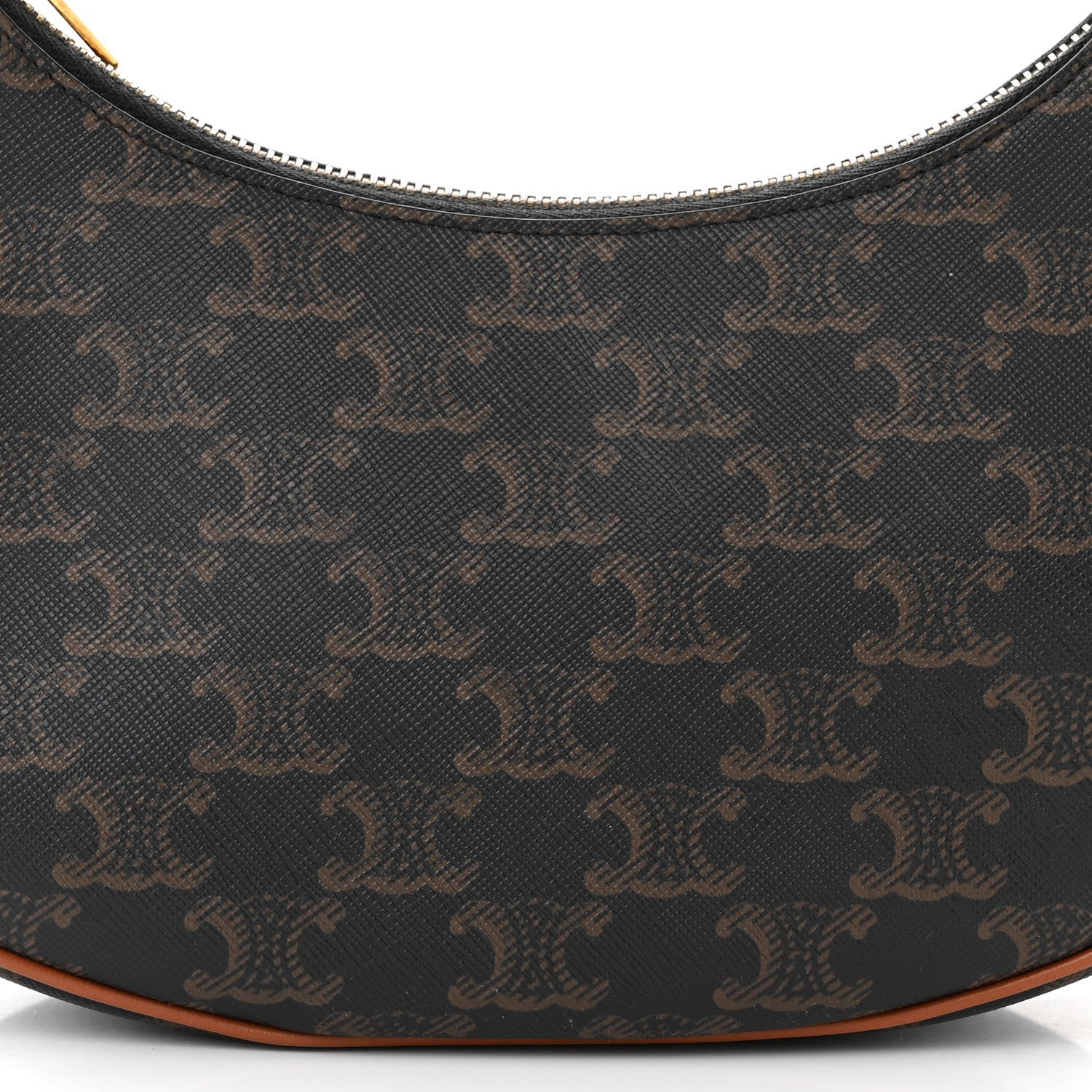 Celine Triomphe Canvas Calfskin Ava Shoulder Bag Tan 8 of 10