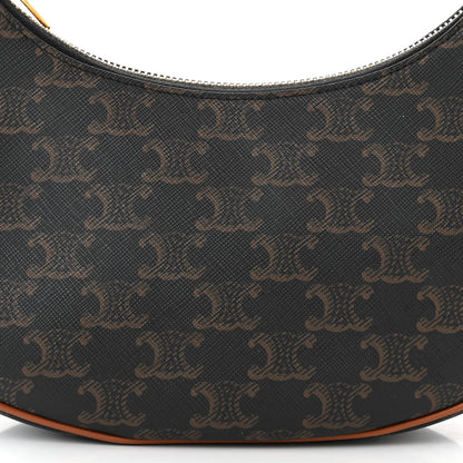 Celine Triomphe Canvas Calfskin Ava Shoulder Bag Tan 8 of 10