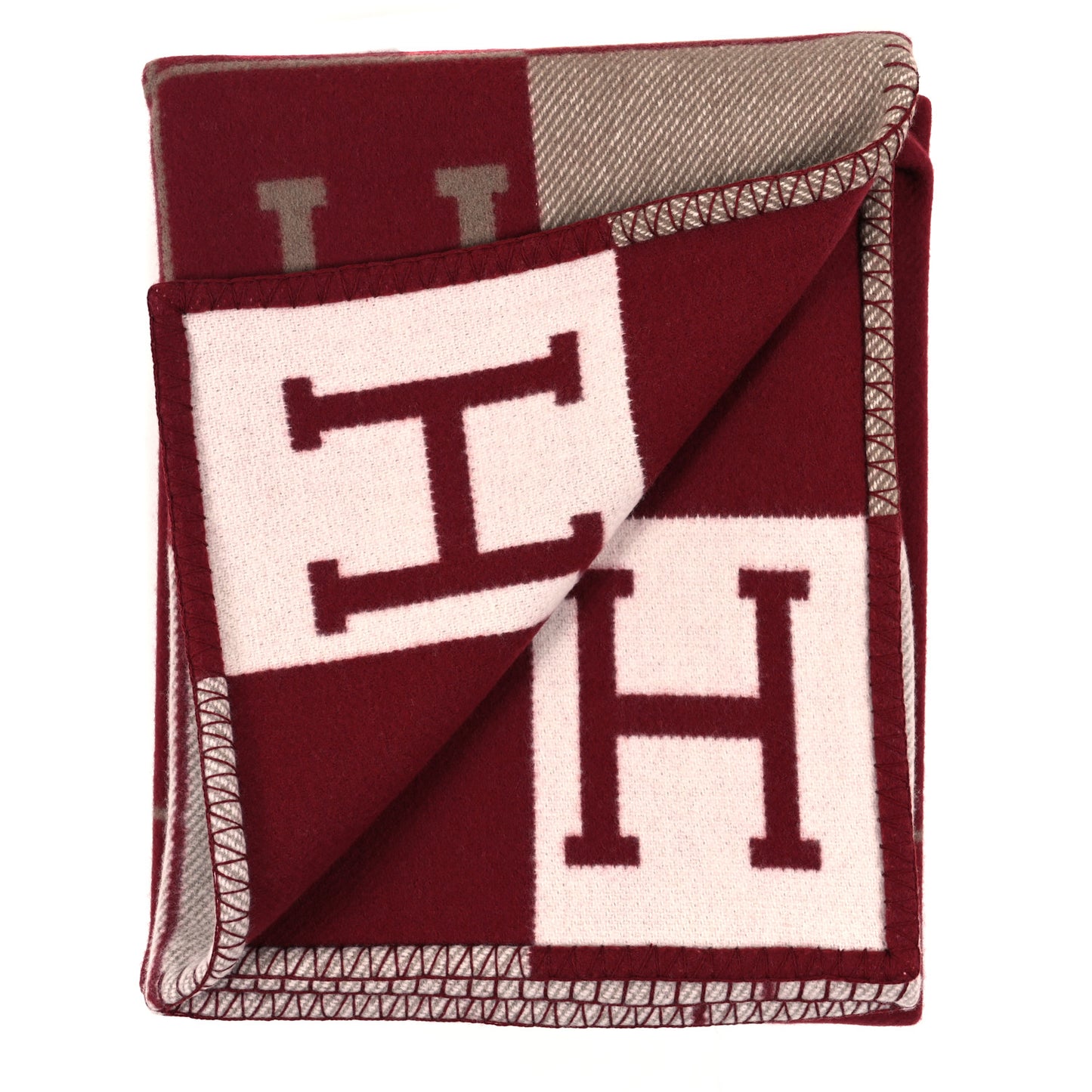Wool Cashmere Avalon III Blanket Ecru Rouge H