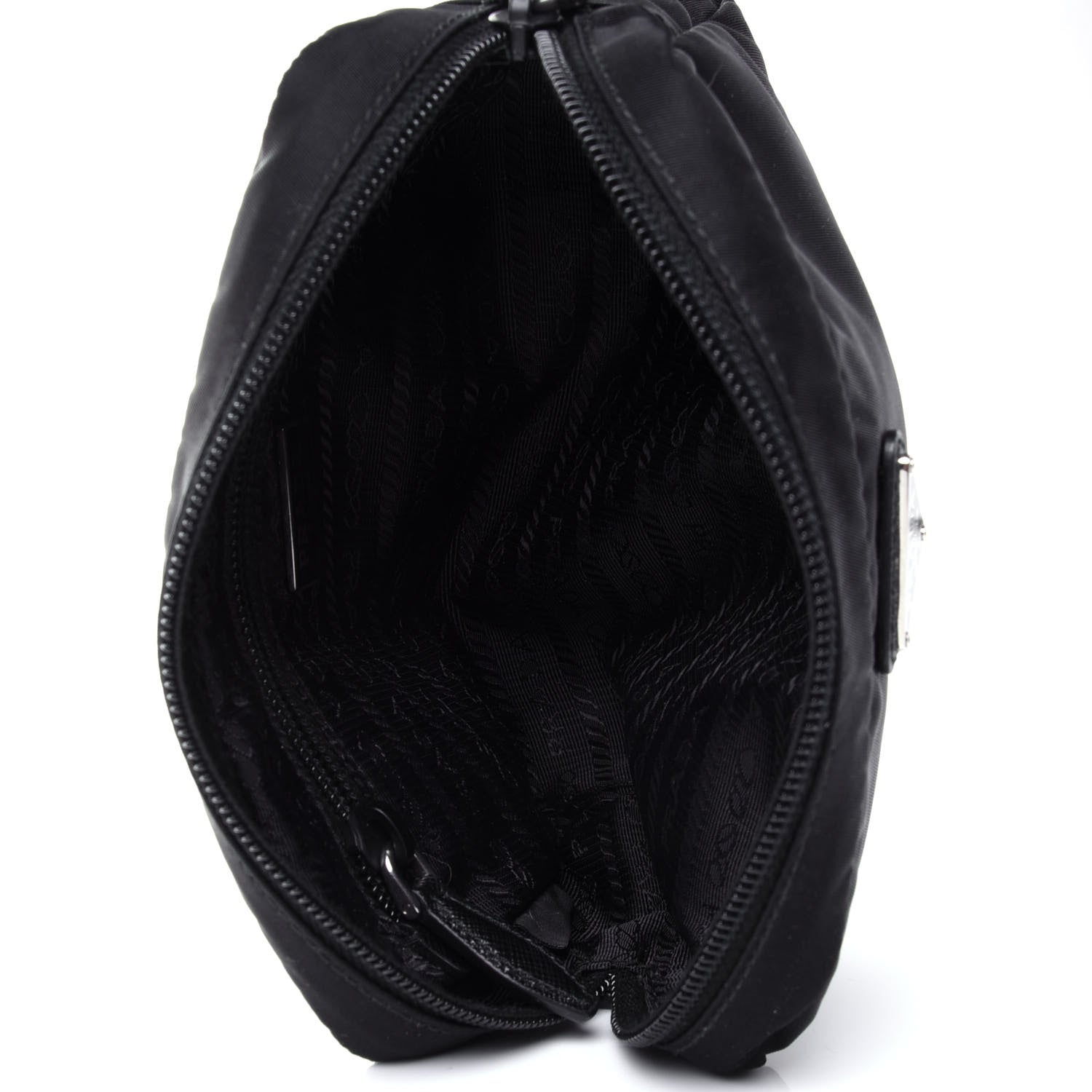 Prada Tessuto Nylon Saffiano Wristlet Black 4 of 4